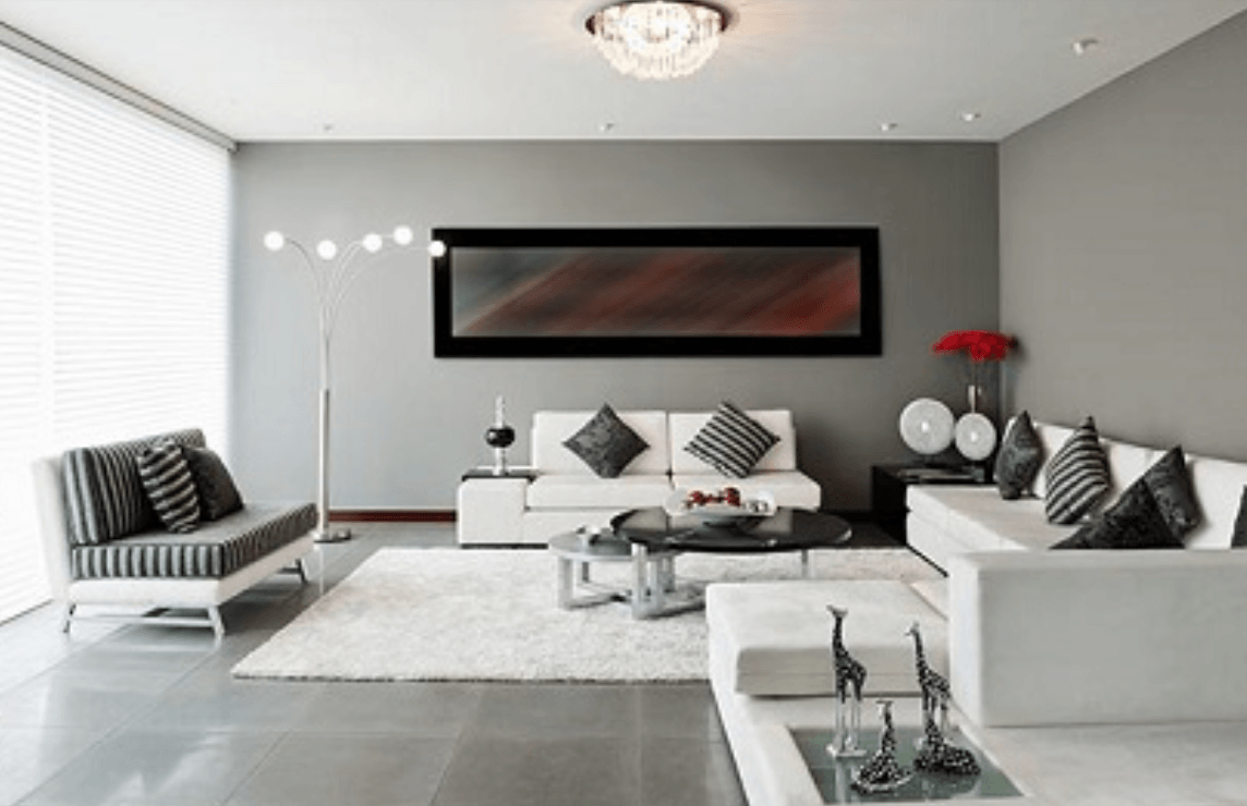 Premium interior wall and ceiling painting in a modern, luxury living room in Hawthorn.