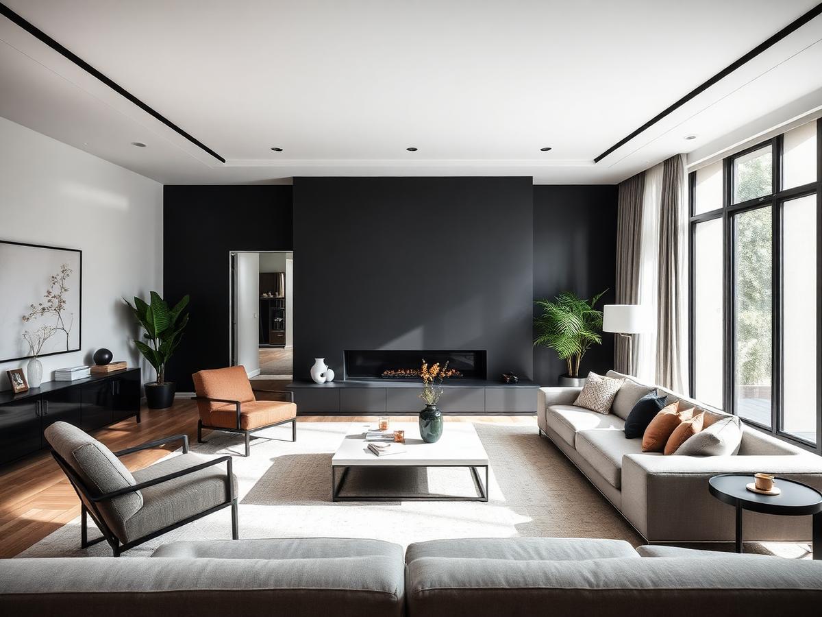 Feature wall painting in a South Yarra living room, Melbourne